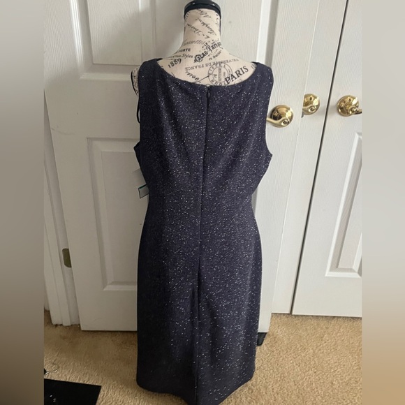 NEW JESSICA HOWARD WOMEN'S SPARKLE SHEATH PARTY DRESS (DK Gray and Silver) SZ 16 - Picture 2 of 10